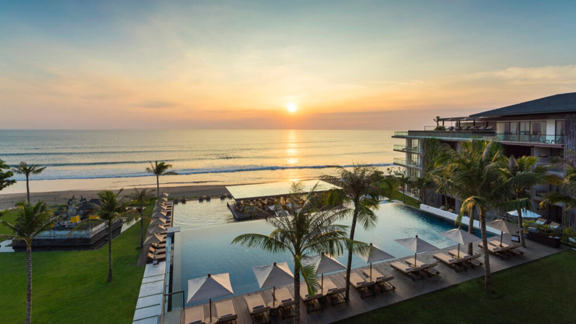 Seminyak Bali luxury beach club sunset